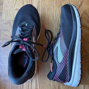 Brooks Addiction 14 Running Shoes Sneakers Women's 8 Black Pink Athletic Comfort